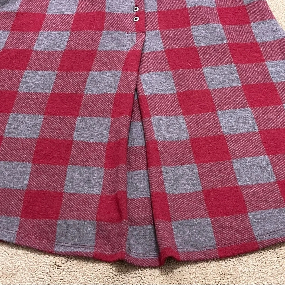 Soft Surroundings Red Gray Plaid Women's Tunic Top Cottagecore Country - Picture 7 of 13